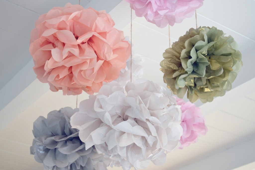 tissue pom-poms