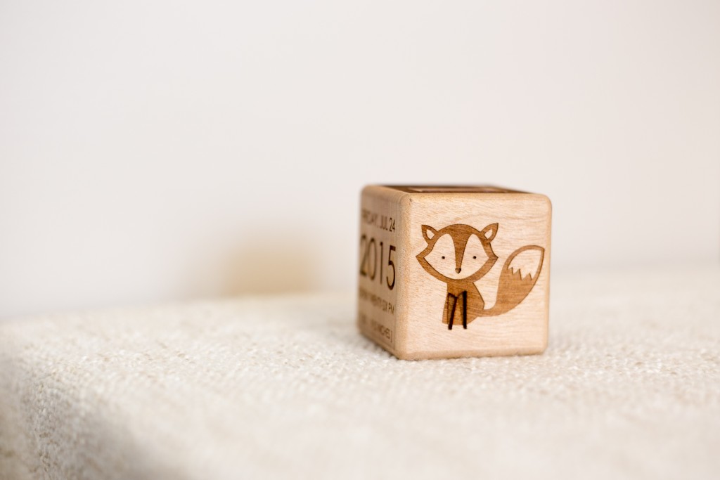 blue fox engraving personalized gifts baby blocks